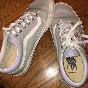 Muted metallic lace up vans